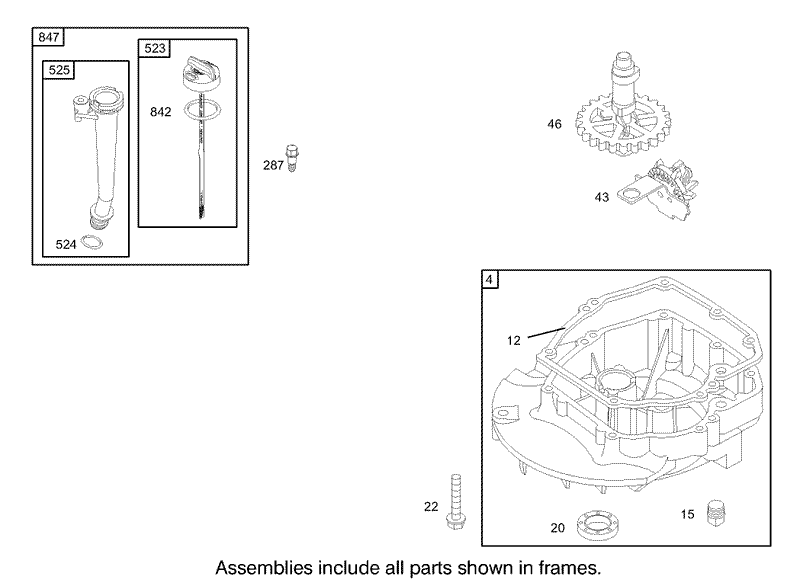 Crankcase Assembly Briggs and Stratton Model 122602 0111 E1