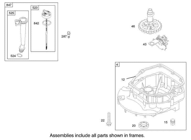 Crankcase Assembly Engine Briggs and Stratton Model 122607 0118 E1