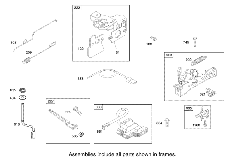 Governor Assembly Engine Briggs and Stratton Model 122607 0118 E1