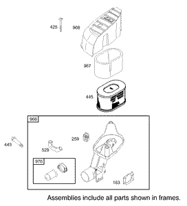 Air Cleaner Assembly Briggs and Stratton Model 122607-0118-E1