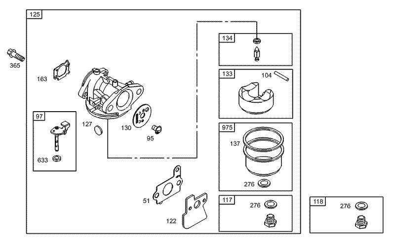 Carburetor Assembly Briggs and Stratton Model 122607 0118 E1