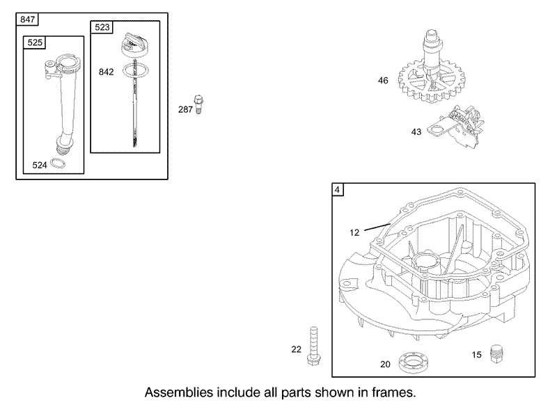 Crankcase Assembly Briggs and Stratton Model 122607 0118 E1