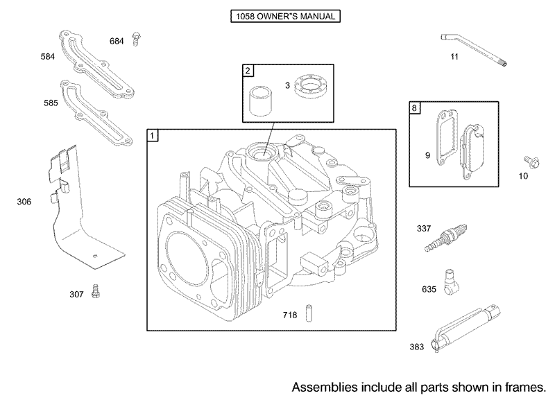 Cylinder Assembly Briggs and Stratton Model 122607 0118 E1