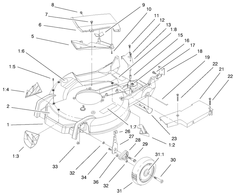 Housing Handle Brackets and Wheel Assembly