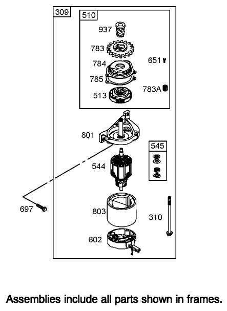 Starter Motor Assembly Briggs and Stratton 125K05 0186 E1