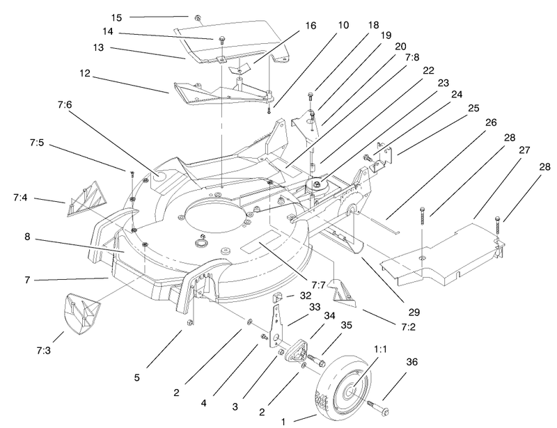 Housing Handle Brackets And Wheel Assembly