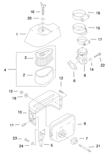 Air Filter and Muffler Assembly