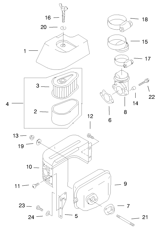 Air Filter and Muffler Assembly