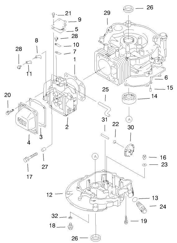Cylinder and Crankcase Assembly
