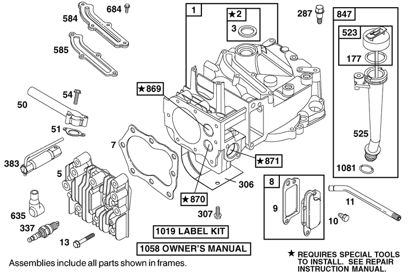 Cylinder Assembly Briggs and Stratton 12h807 1775 E1