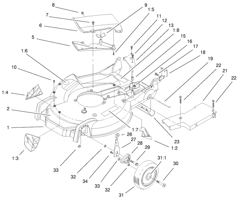 Housing Handle Bracket and Wheel Assembly
