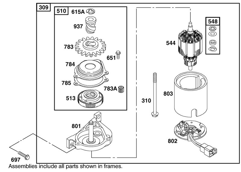 Electric Starter Assembly Briggs And Stratton Model 12h807 1775 E1
