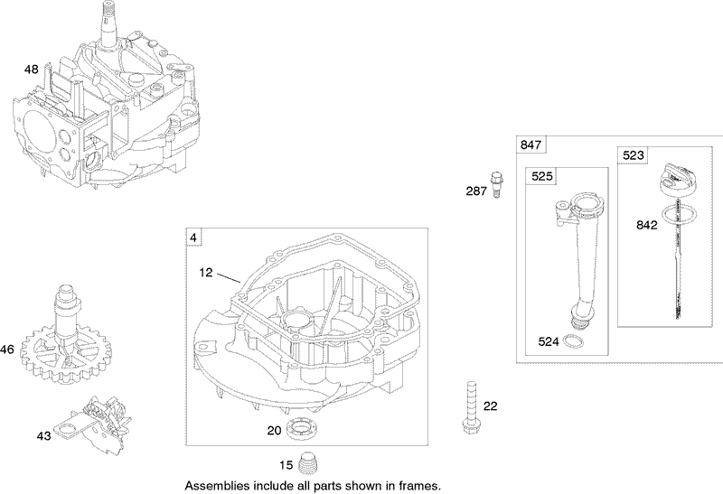 Crankcase Assembly Briggs and Stratton 125K02 0202 E1