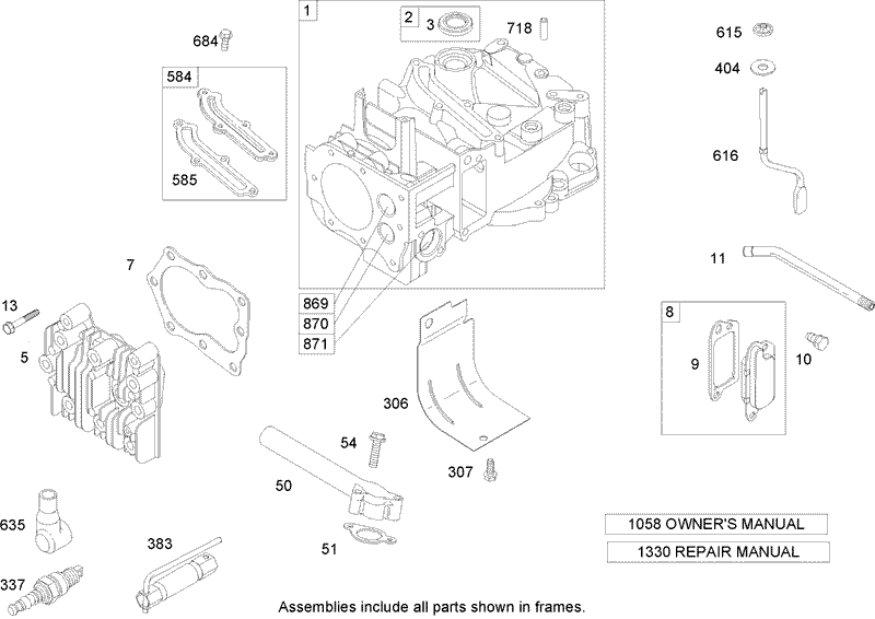 Cylinder Assembly Briggs and Stratton 125K02 0202 E1