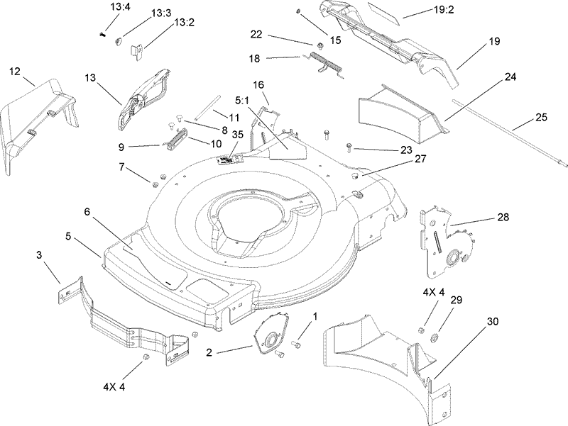 Deck Side Chute and Rear Door Assembly