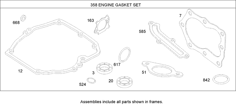 Gasket Assembly Briggs and Stratton 125K02 0202 E1