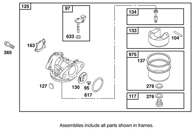 Carburetor Overhaul Kit Assembly Briggs And Stratton Model 12j805 2370 B1