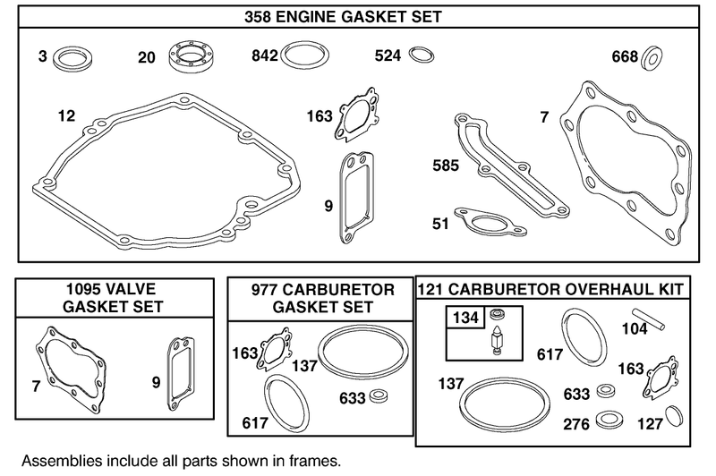 Gasket Kits Briggs And Stratton Model 12j805 2370 B1