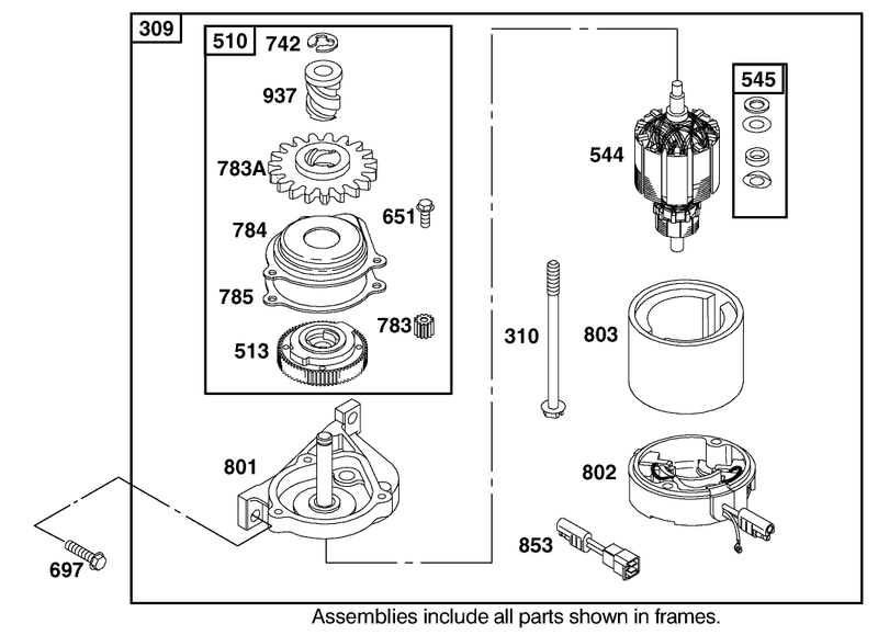 Starter Motor Assembly Briggs And Stratton Model 12j905 2370 B1
