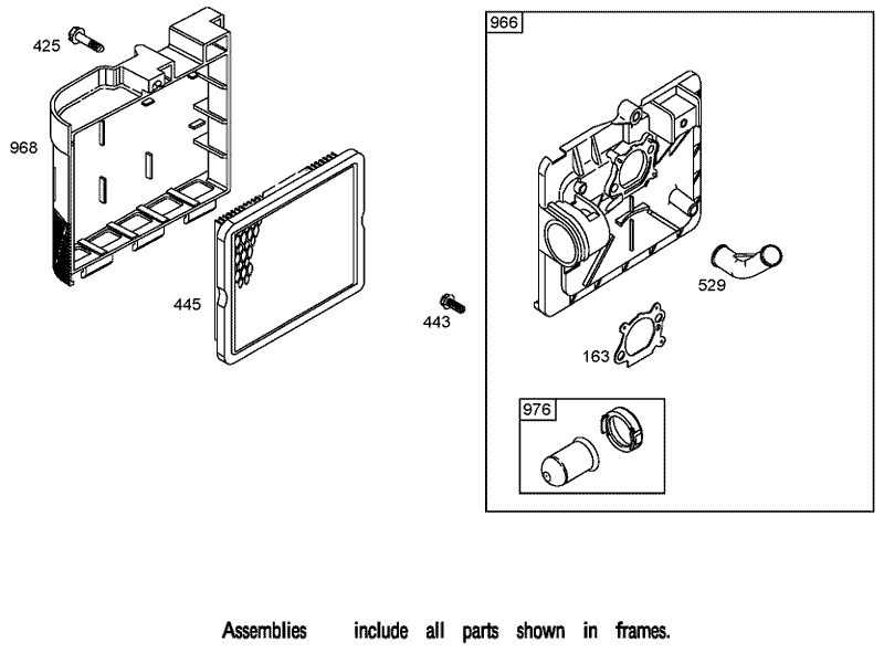 Air Cleaner Assembly Briggs and Stratton 125K05 0186 E1