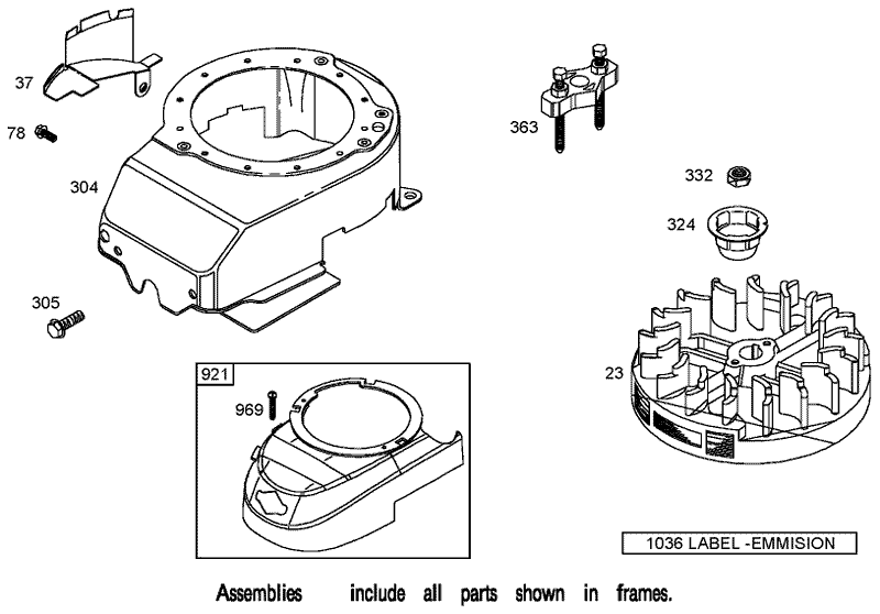 Blower Housing Assembly Briggs and stratton 125K05 0186 E1