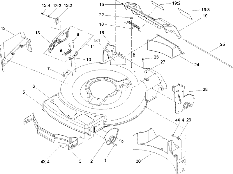 Deck Side Chute and Rear Door Assembly