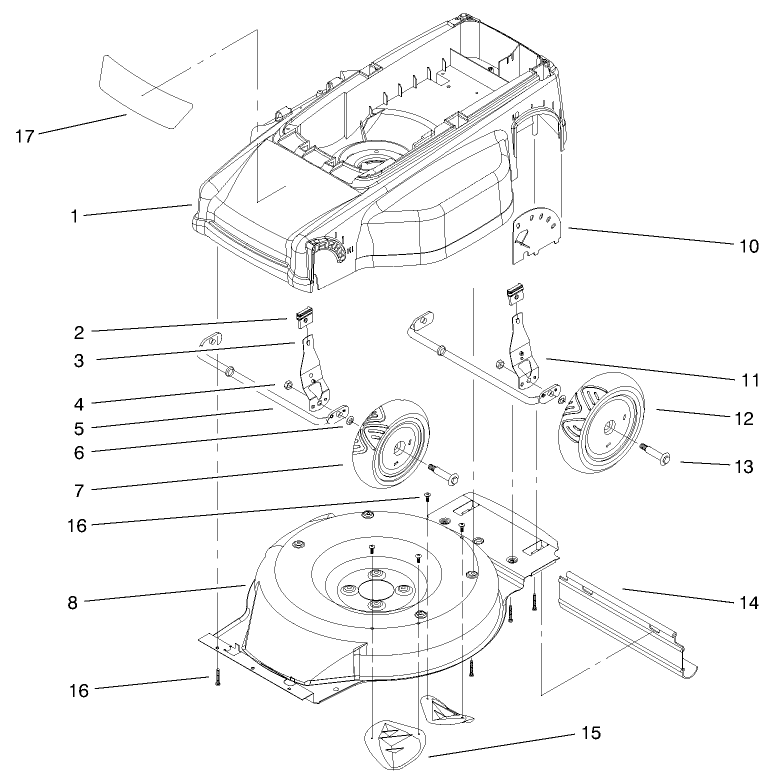 Deck Liner and Wheel Assembly
