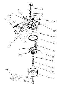 Carburetor Assembly No 640303 Tecumseh No LEV120-362004A