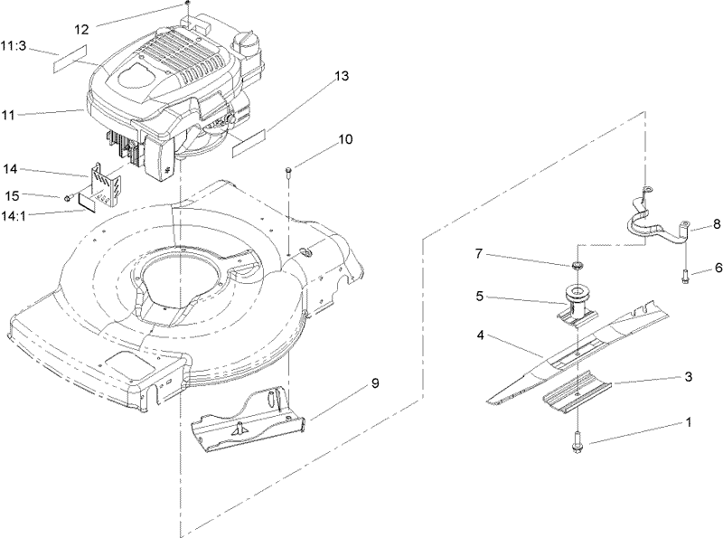 Engine and Blade Assembly