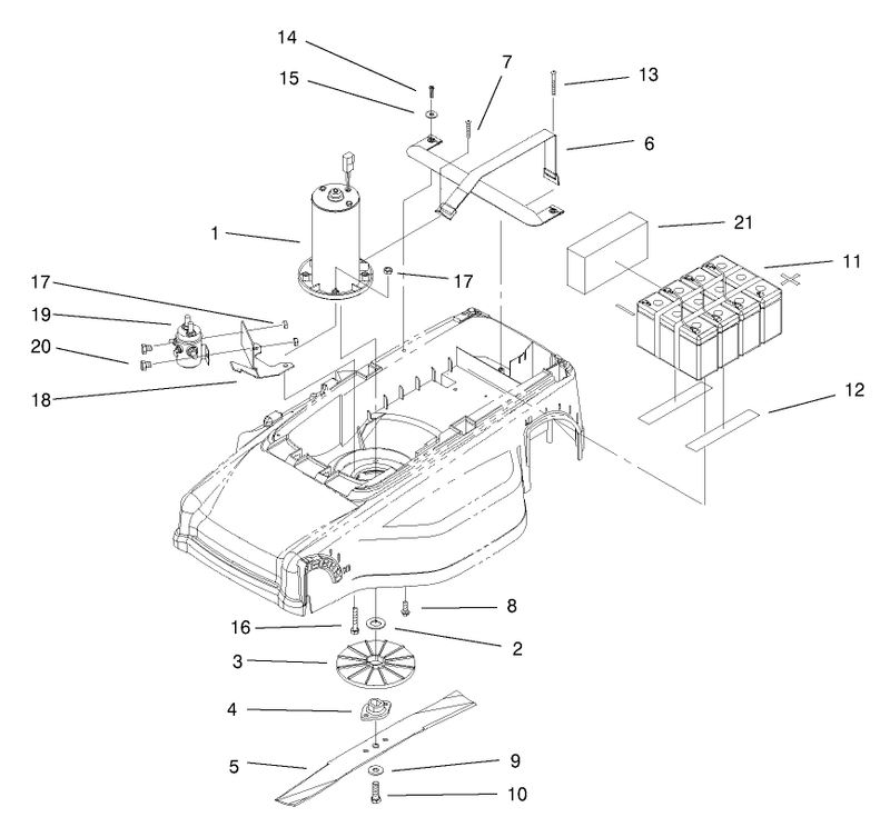 Motor Battery And Blade Assembly