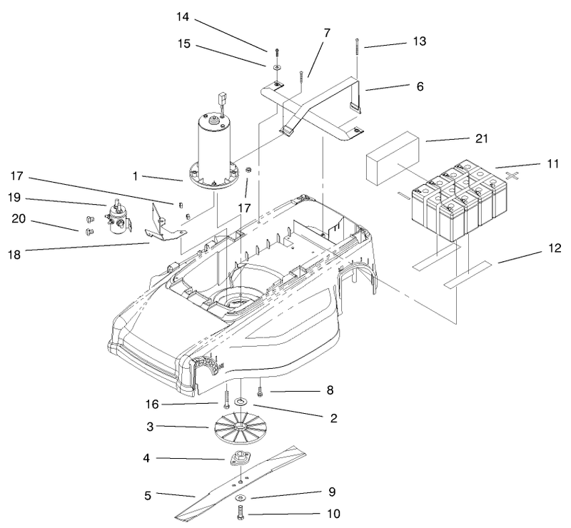 Motor Batteries and Blade Assembly