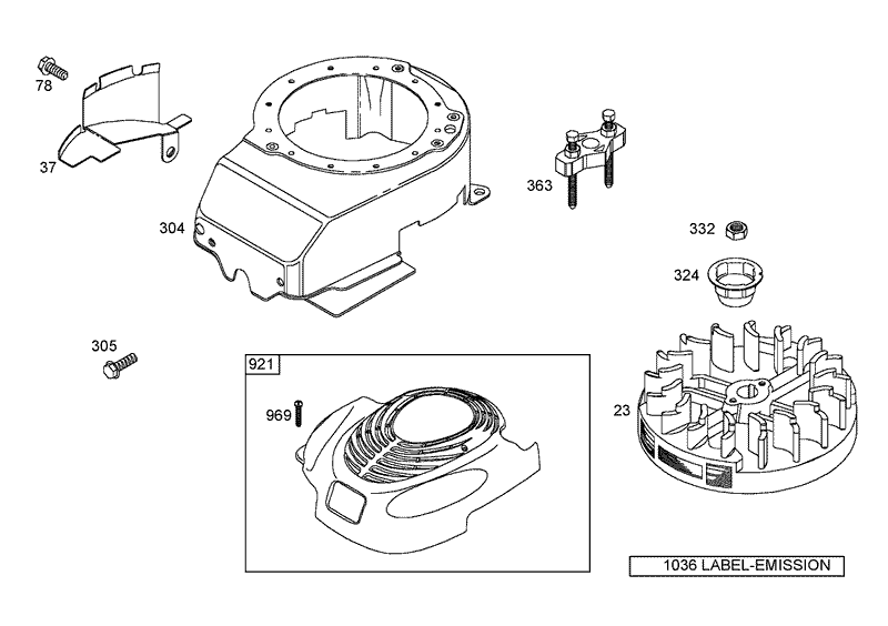 Blower Housing Assembly Briggs and Stratton 125K02 0189 E1