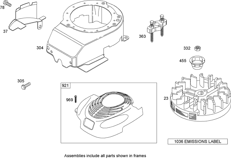 Blower Housing Assembly Briggs and Stratton 126T02 0206 E1