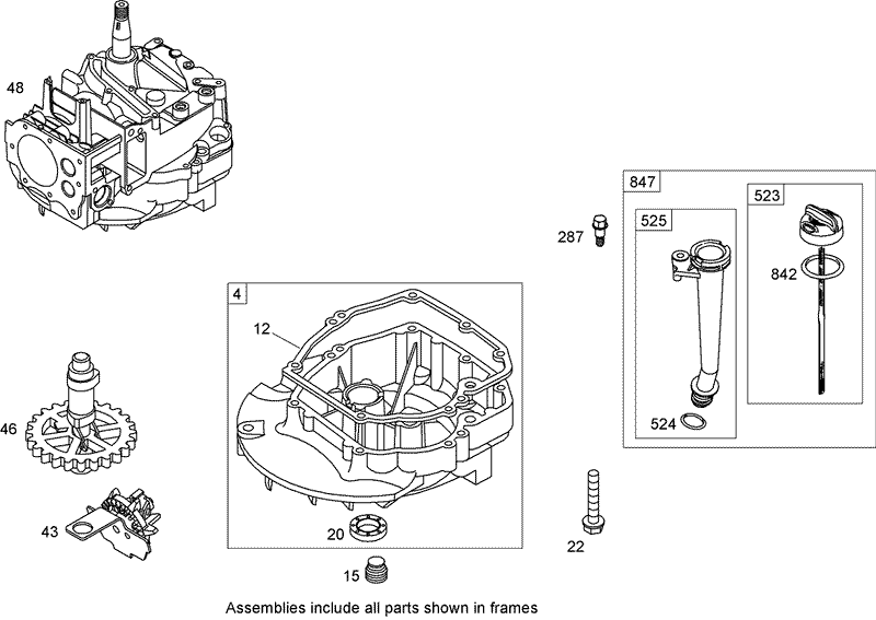 Crankcase Assembly Briggs and Stratton 126T02 0206 B1