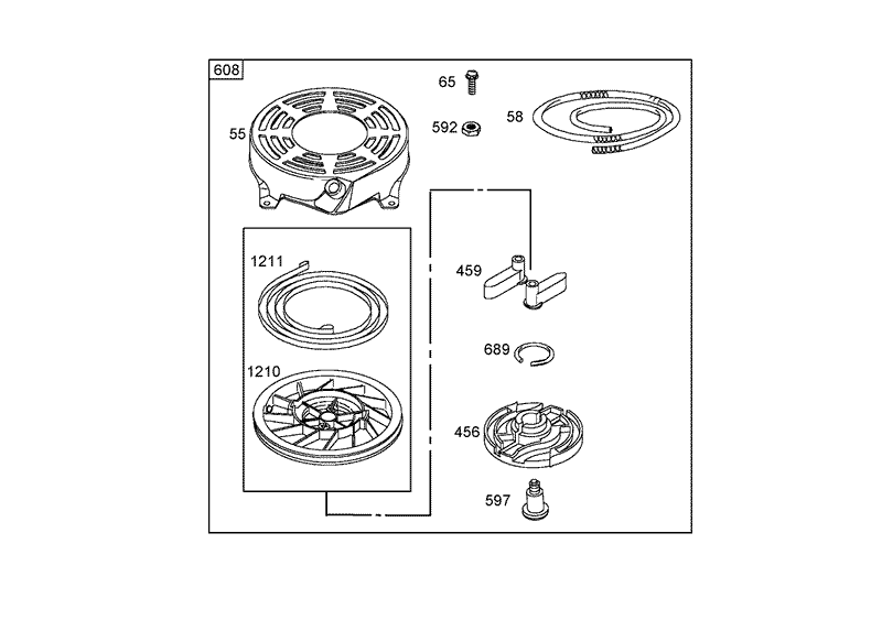 Starter Assembly Briggs and Stratton 125K02 0189 E1