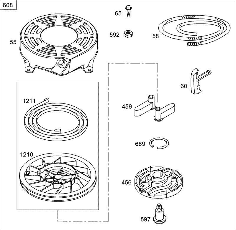 Starter Assembly Briggs and Stratton 126T02 0206 E1