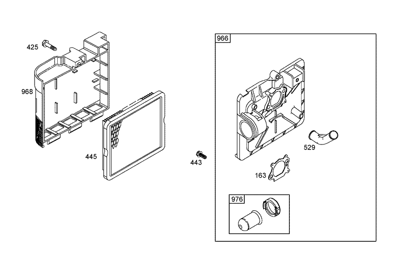 Air Cleaner Assembly Briggs and Stratton 125K07 0188 E1