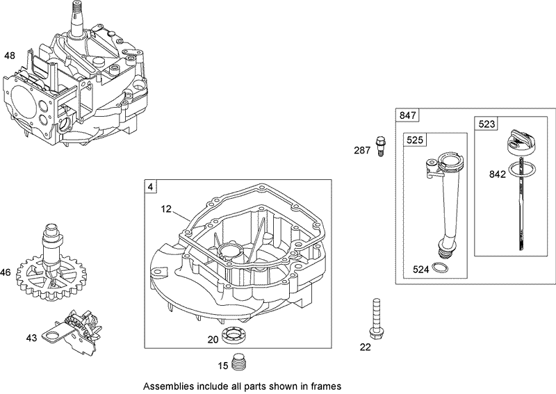 Crankcase Assembly Briggs and Stratton 126T07 0204 E1