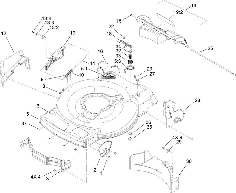 Deck Side Chute and Rear Door Assembly