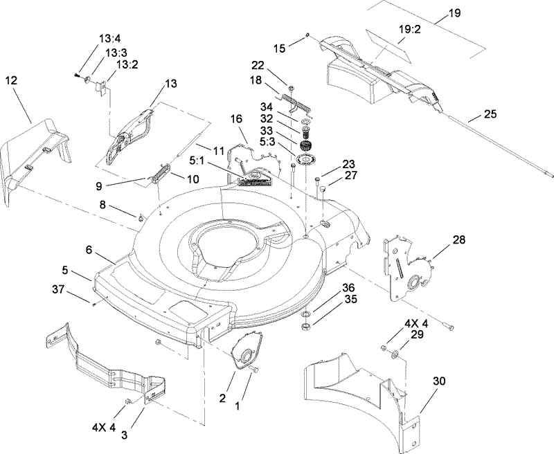 Deck Side Chute and Rear Door Assembly
