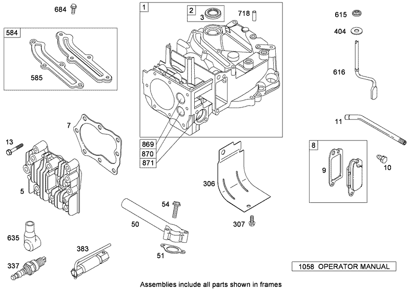 Cylinder Assembly Briggs and Stratton 124T02 0161 B1