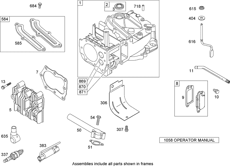 Cylinder Assembly Briggs and Stratton 126T02 0139 B1