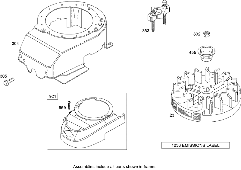 Blower Housing Assembly Briggs and Stratton 126T05 0115 B1