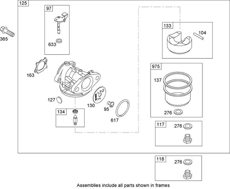 Carburetor Assembly Briggs and Stratton 126T05 0115 B1
