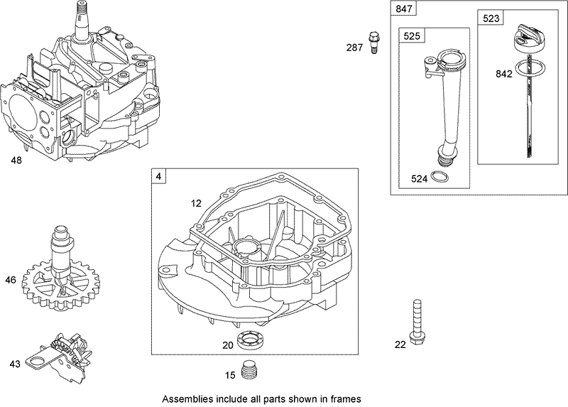 Crankcase Assembly Briggs and Stratton 126T05 0115 B1
