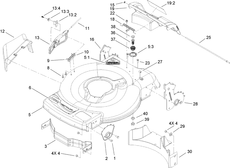 Deck Side Chute and Rear Door Assembly