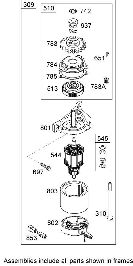 Electric Starter Assembly Briggs and Stratton 126T05 0115 B1