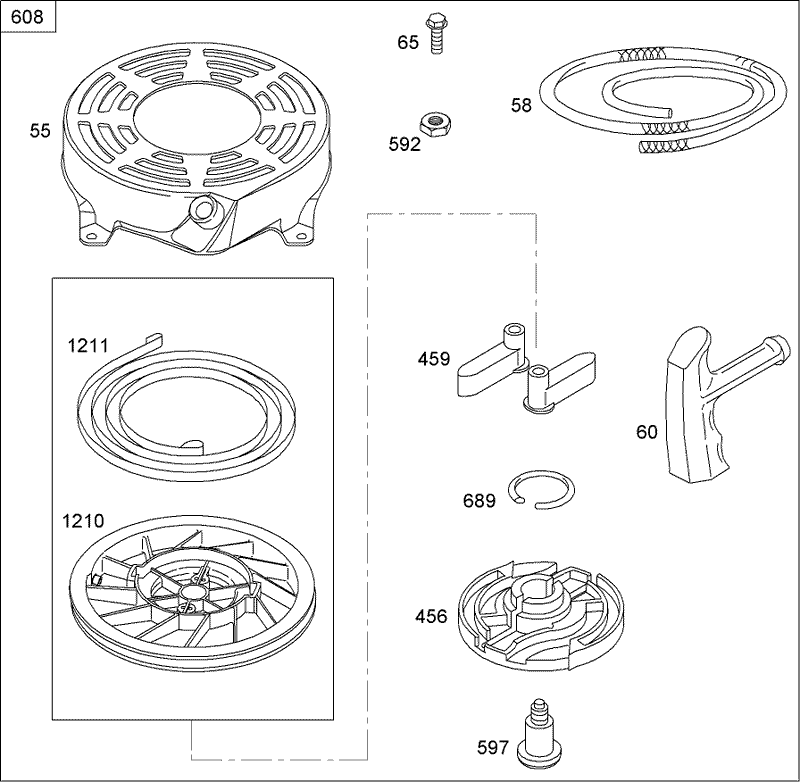 Starter Assembly Briggs and Stratton 126T05 0115 B1