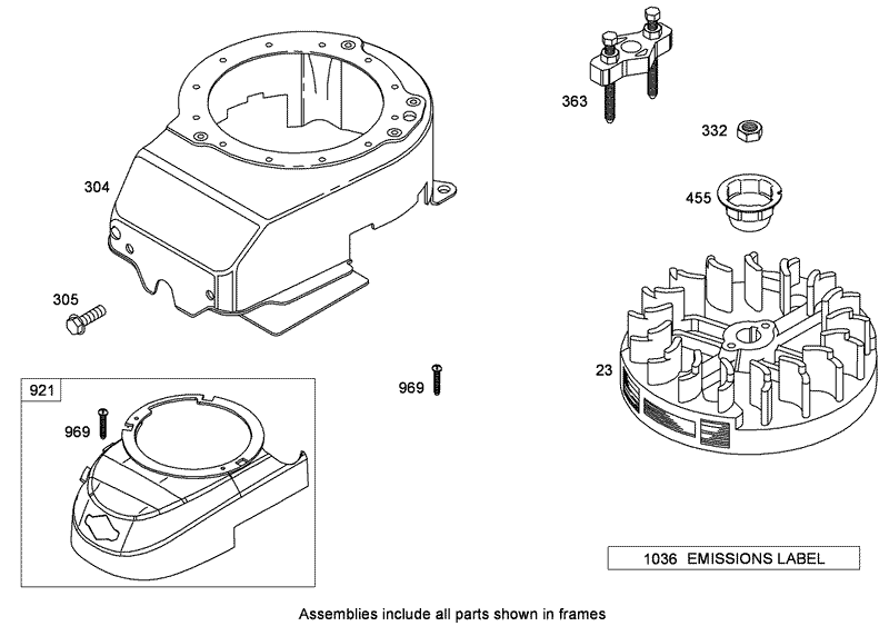 Blower Housing Assembly Briggs and Stratton 126T05 0933 B1