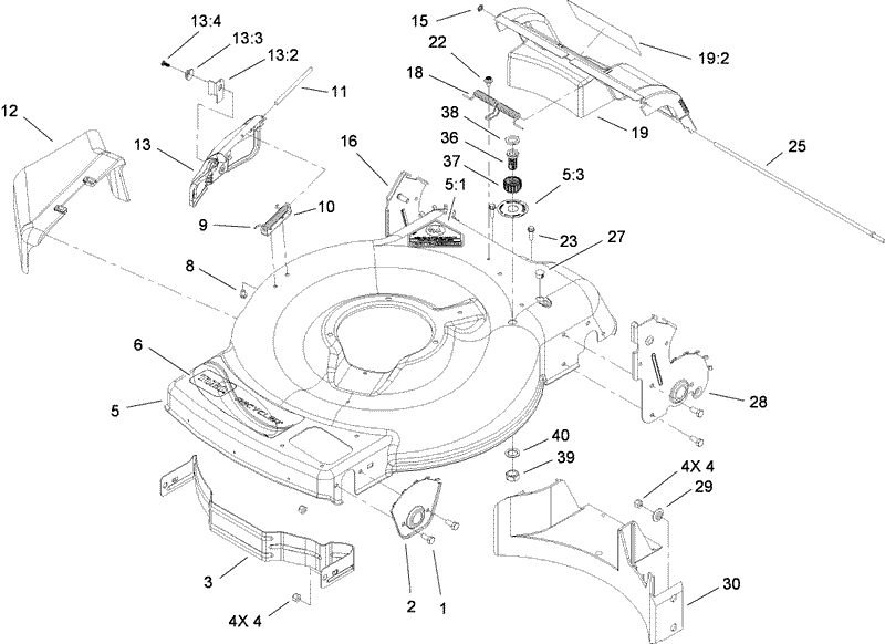 Deck Side Chute and Rear Door Assembly